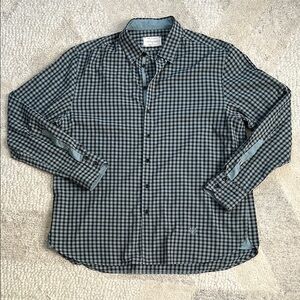 Rag & Bone blue checkered button top top